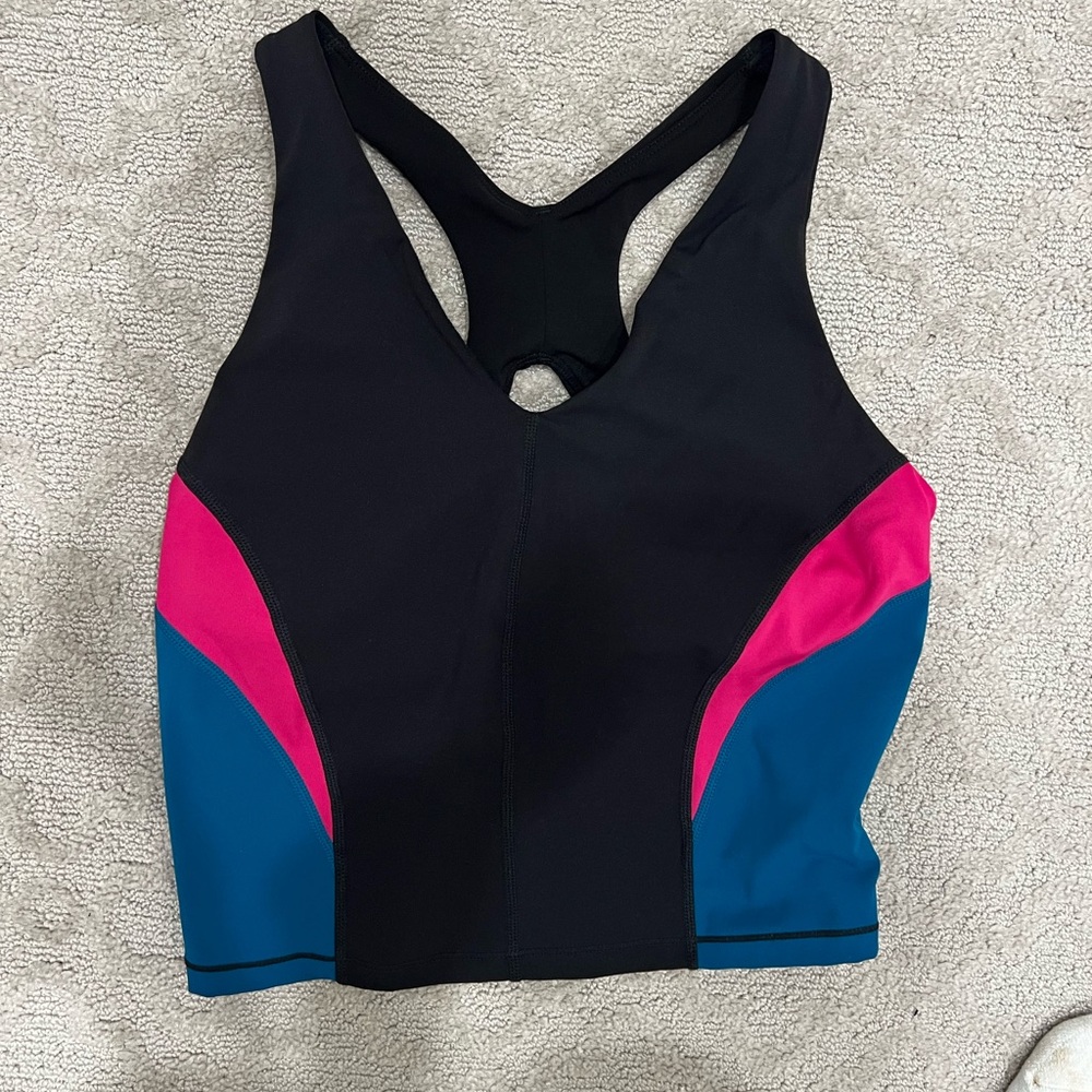 sweaty betty power racer back tank top size small black , Pink, and Blue